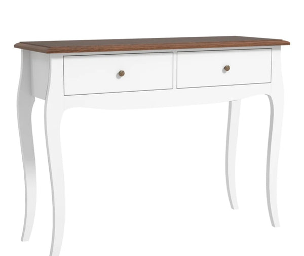 Tavolino/scrittoio bianco e rovere