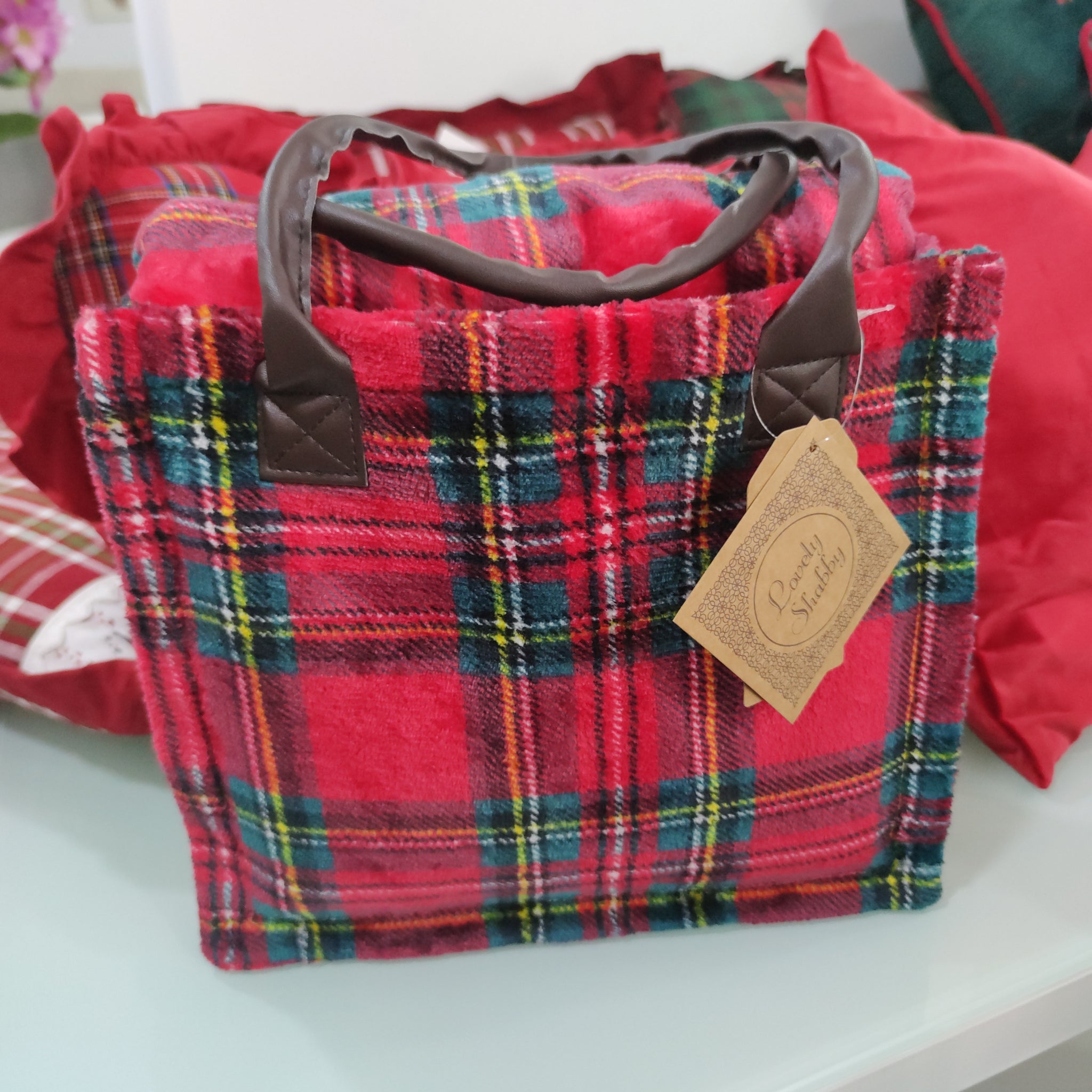Coperta scozzese in borsetta "Tartan bag"