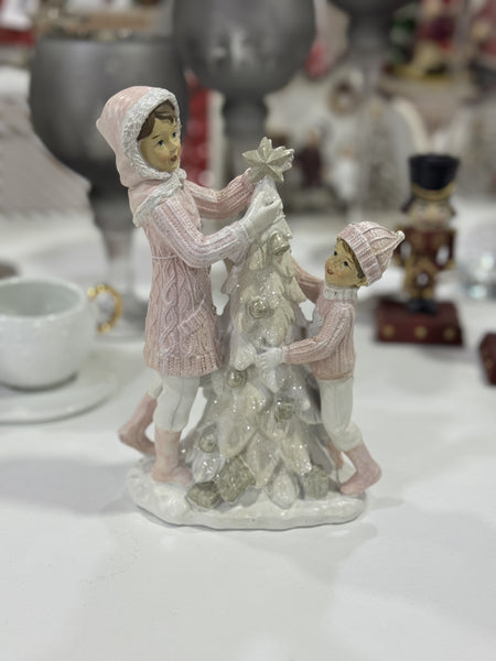 Decorazione natalizia Statuina Bimbe con alberello