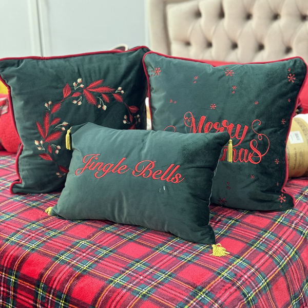 L'atelier 17 Set 3 Cuscini "Marry Christmas"