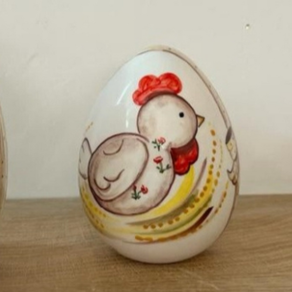 Uovo di Pasqua in Porcellana di Capodimonte dipinto a mano