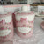 L'arte di nacchi Set 3 barattoli in ceramica con fiocco rosa shabby chic