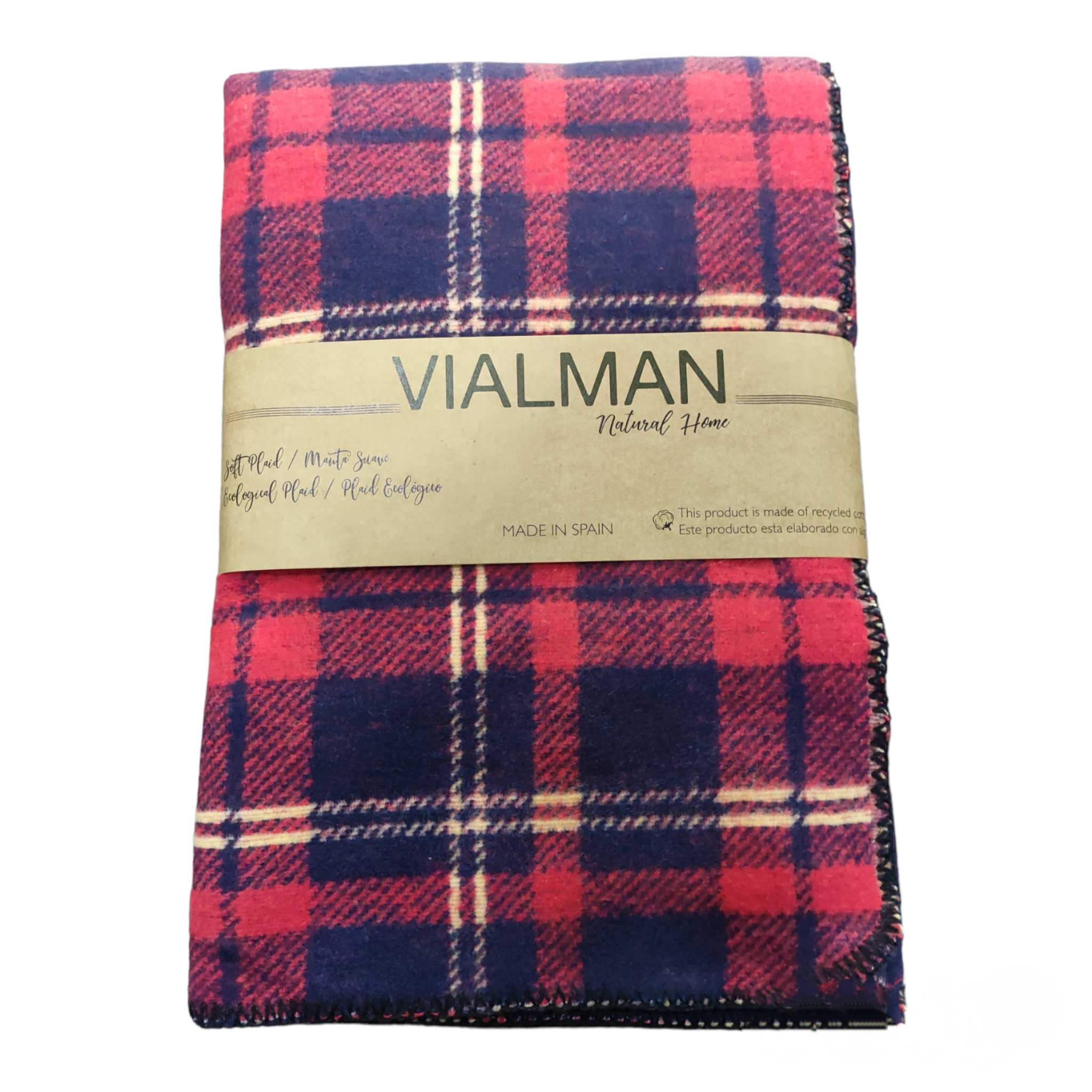 Plaid scozzese "Vialman" rosso e blu