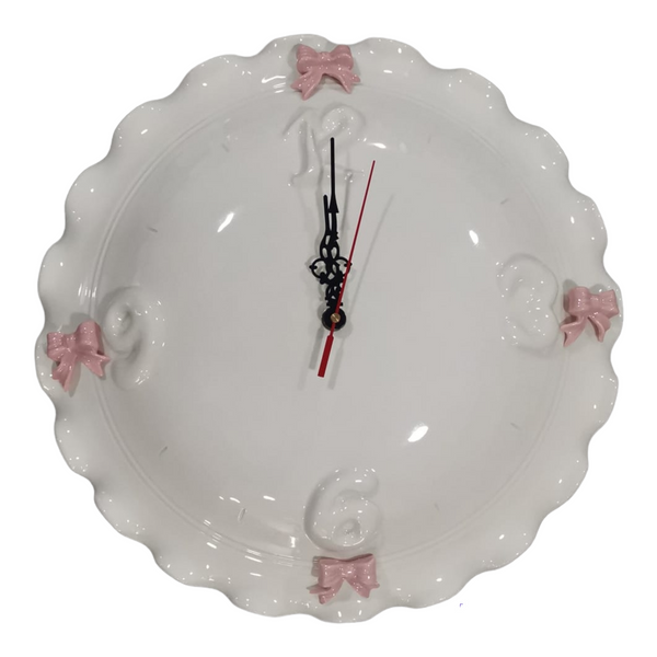 Orologio da parete in ceramica con fiocchetti