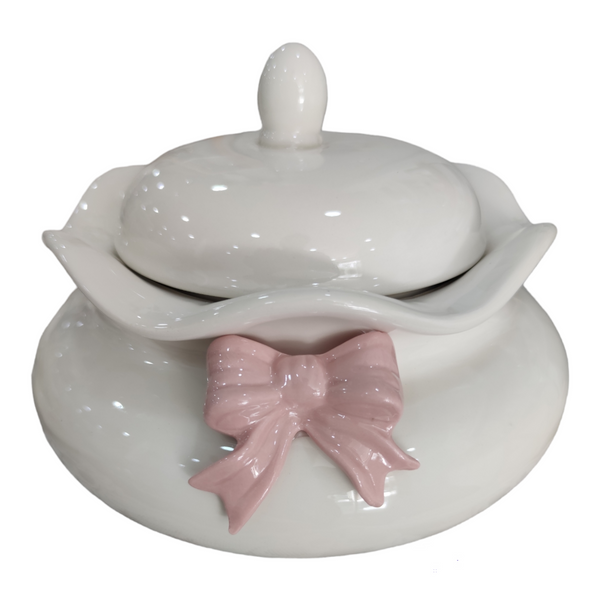 Biscottiera in ceramica con fiocco