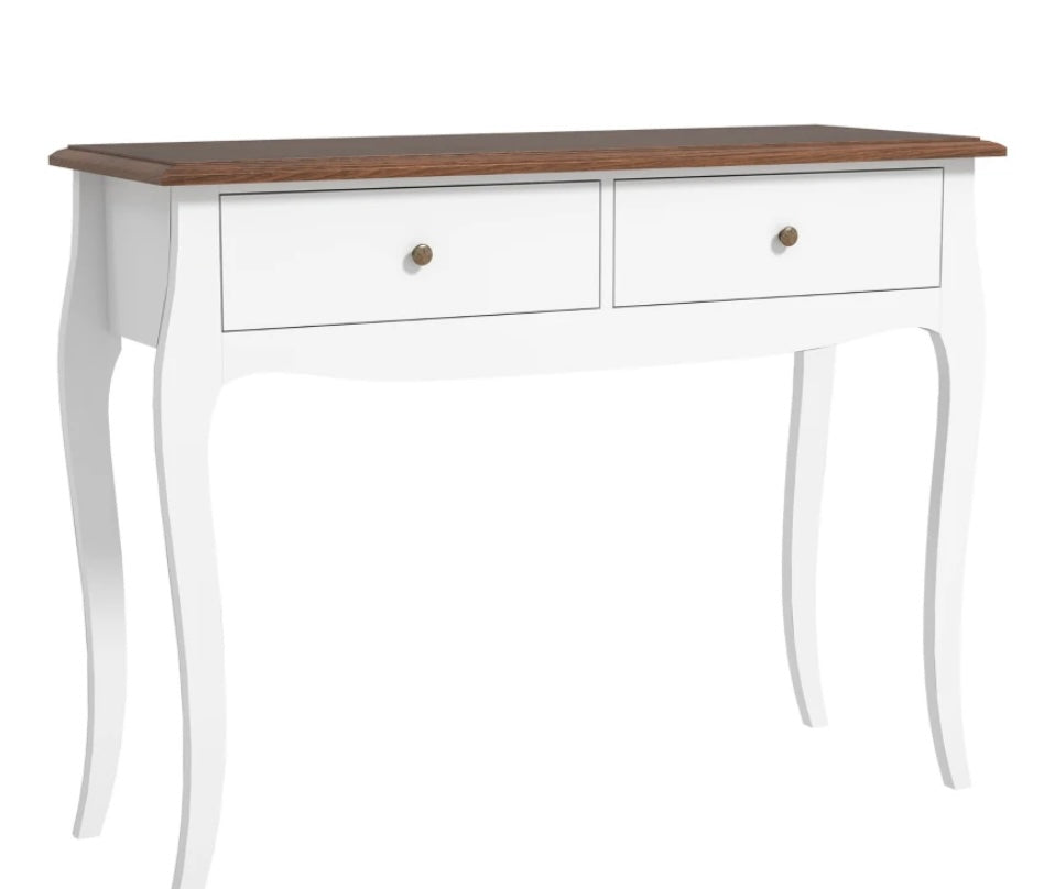 Tavolino Scrittoio Bianco e Rovere – Console Multifunzione