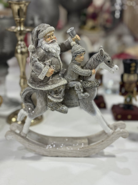 Decorazione natalizia Statuina Babbo Natale a cavallo