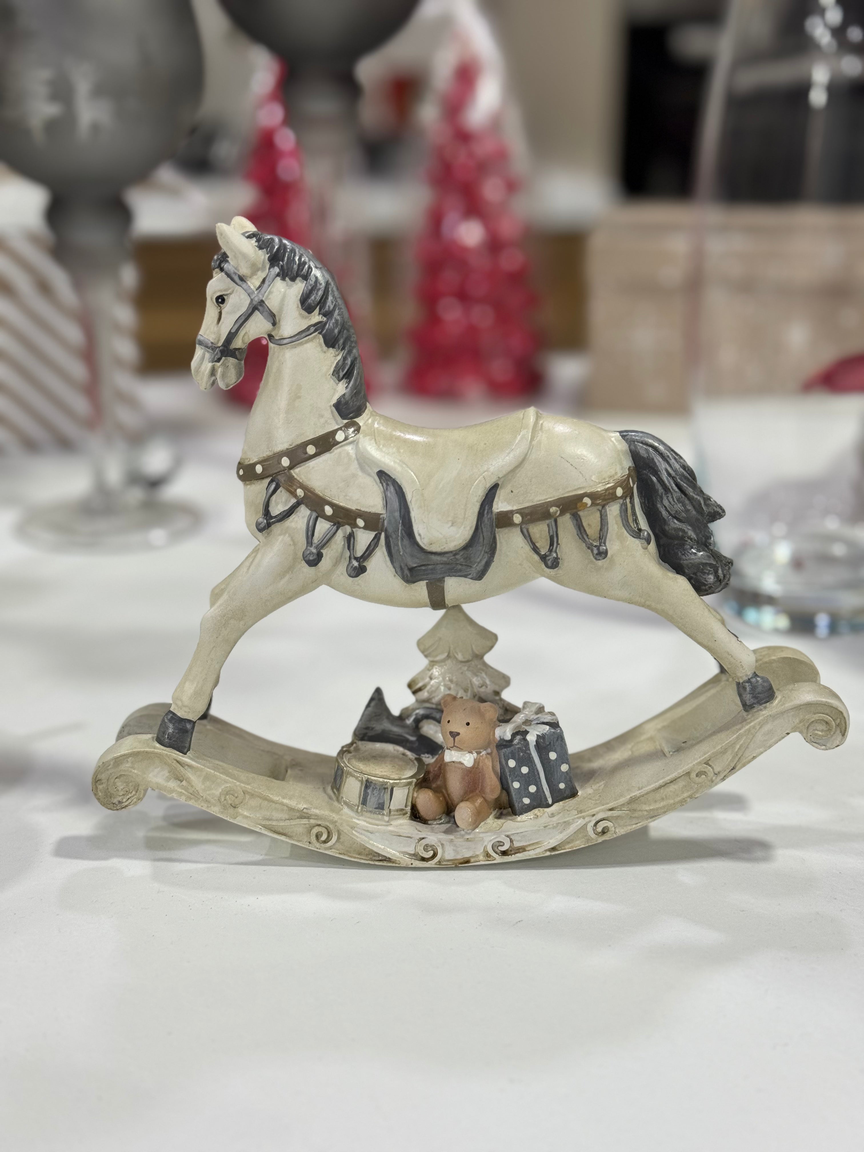 Cavallo a dondolo statuina in resina