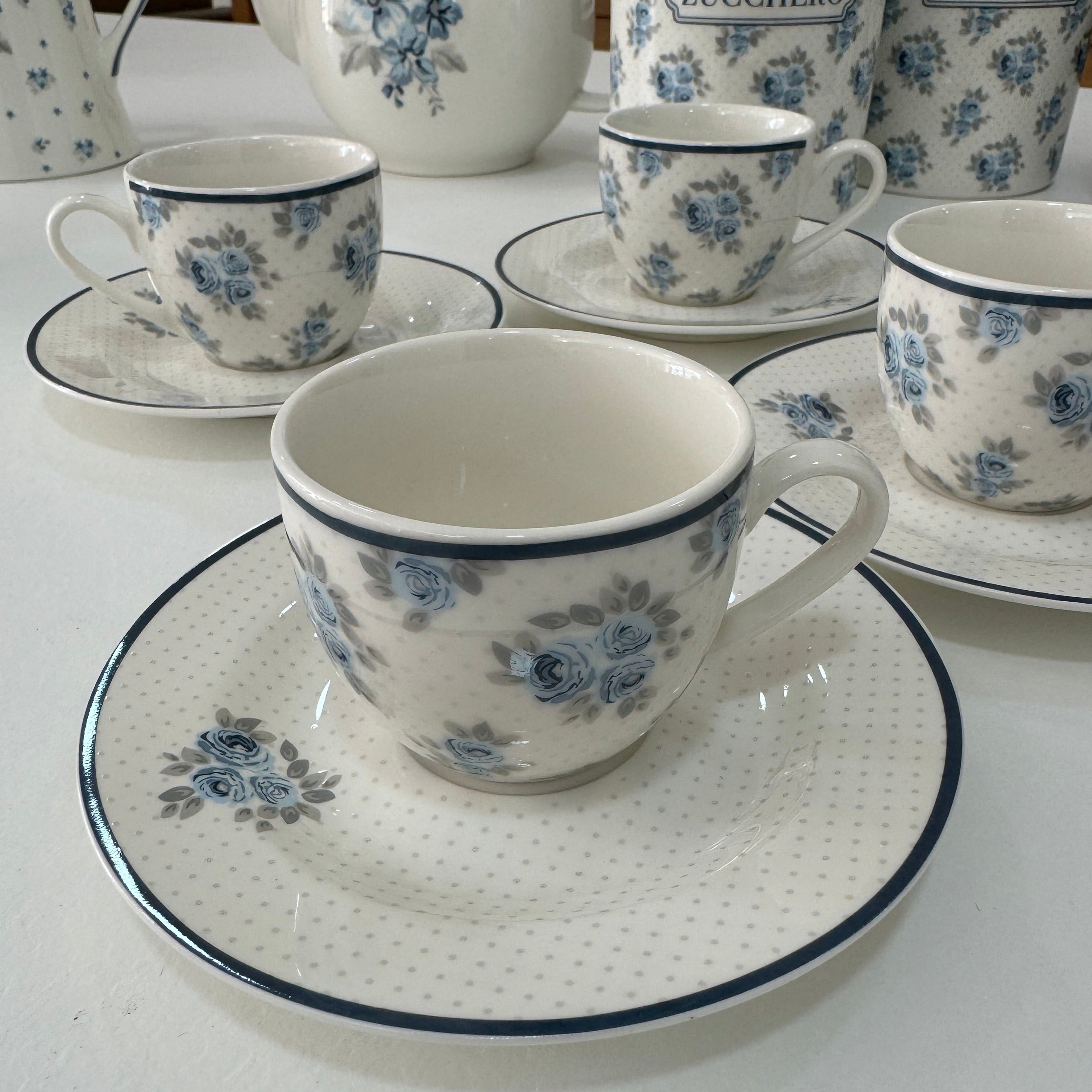 Set 6 Tazzine con Piattino in Ceramica Shabby Chic | L'Arte di Nacchi
