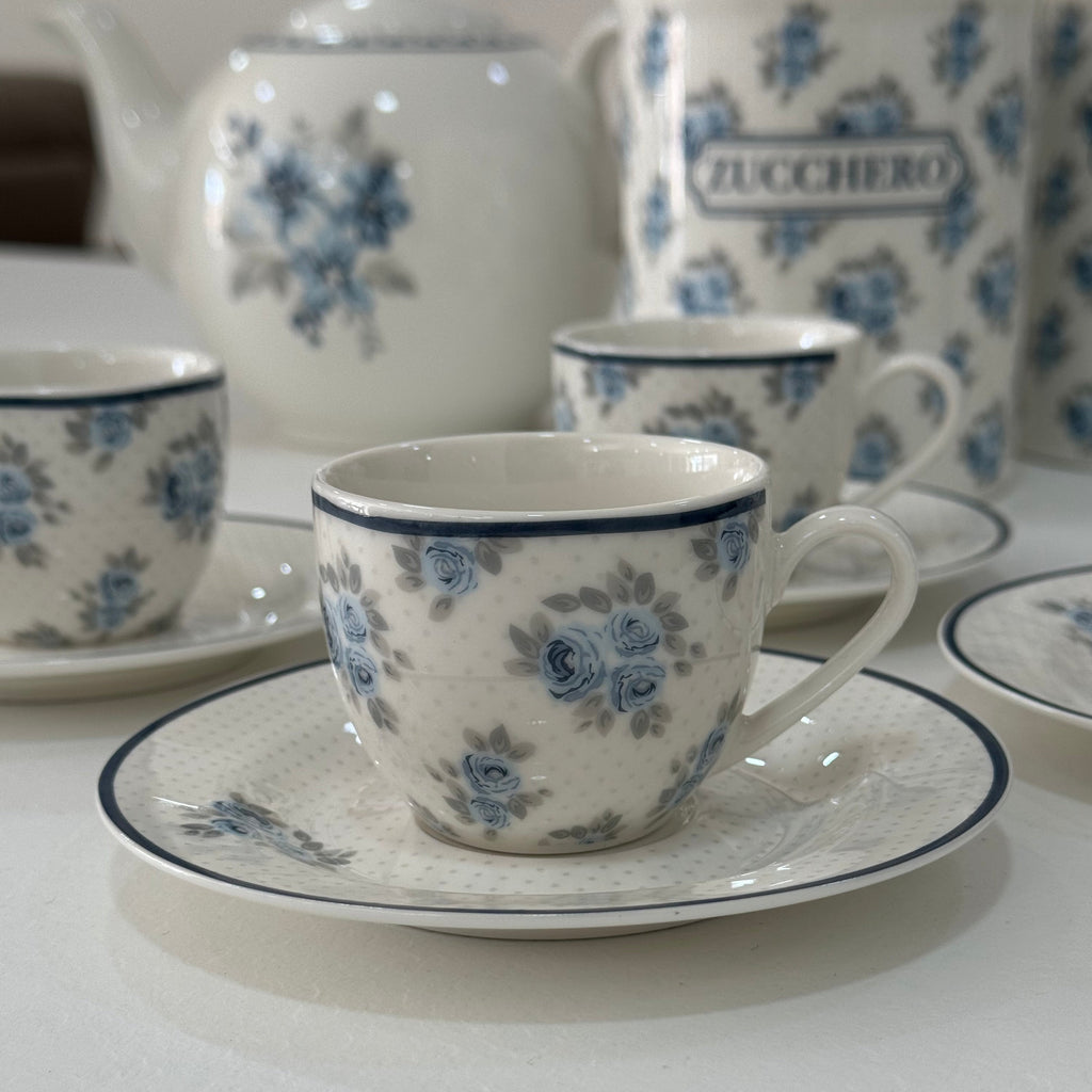 Set 6 Tazzine con Piattino in Ceramica Shabby Chic | L'Arte di Nacchi