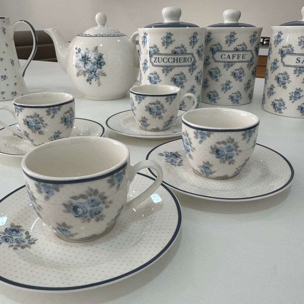 Set 6 Tazzine con Piattino in Ceramica Shabby Chic | L'Arte di Nacchi