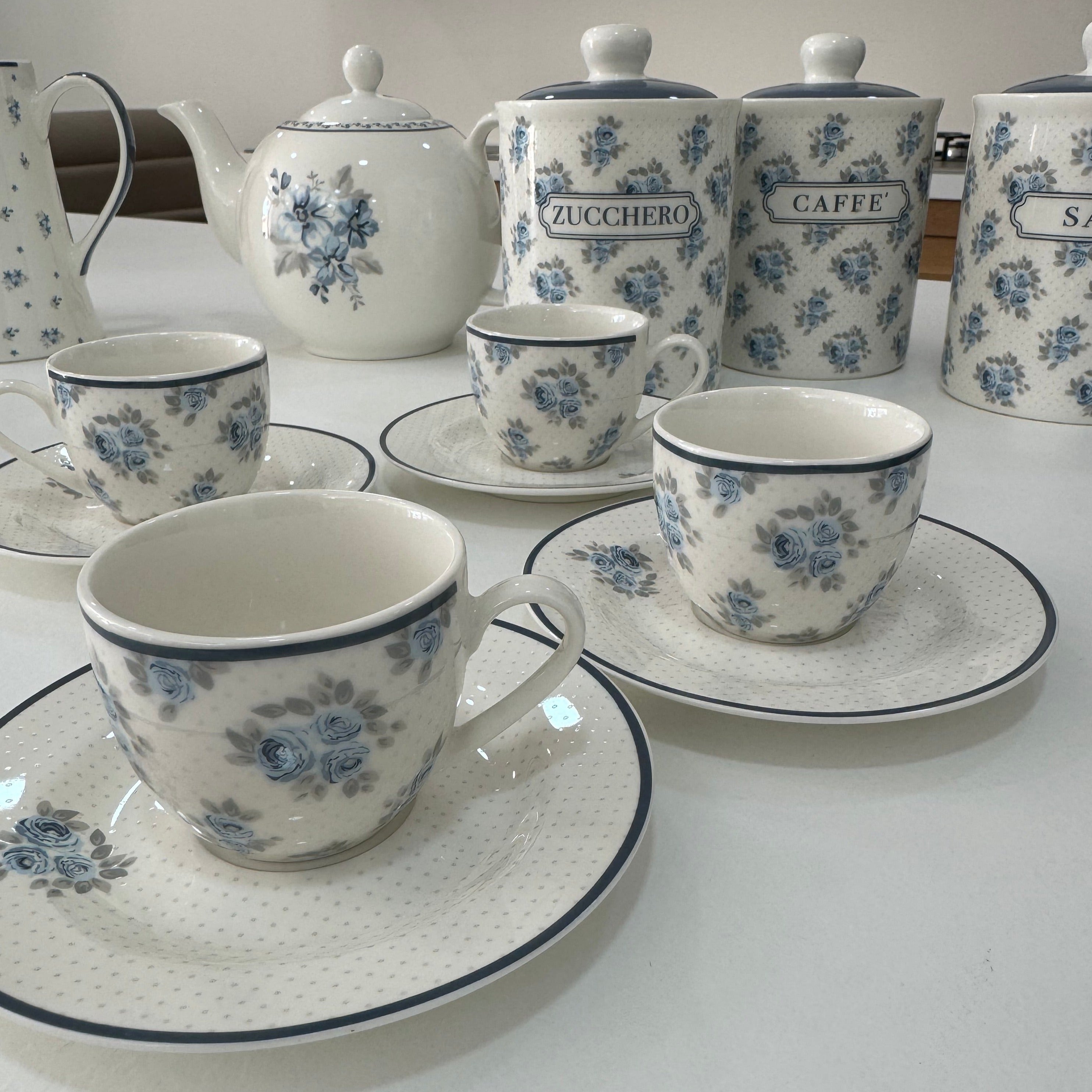 Set 6 Tazzine con Piattino in Ceramica Shabby Chic | L'Arte di Nacchi