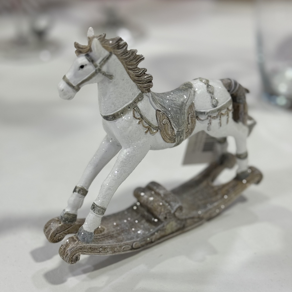 Cavallo a dondolo statuina in resina