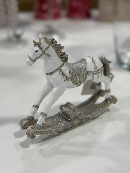 Cavallo a dondolo statuina in resina