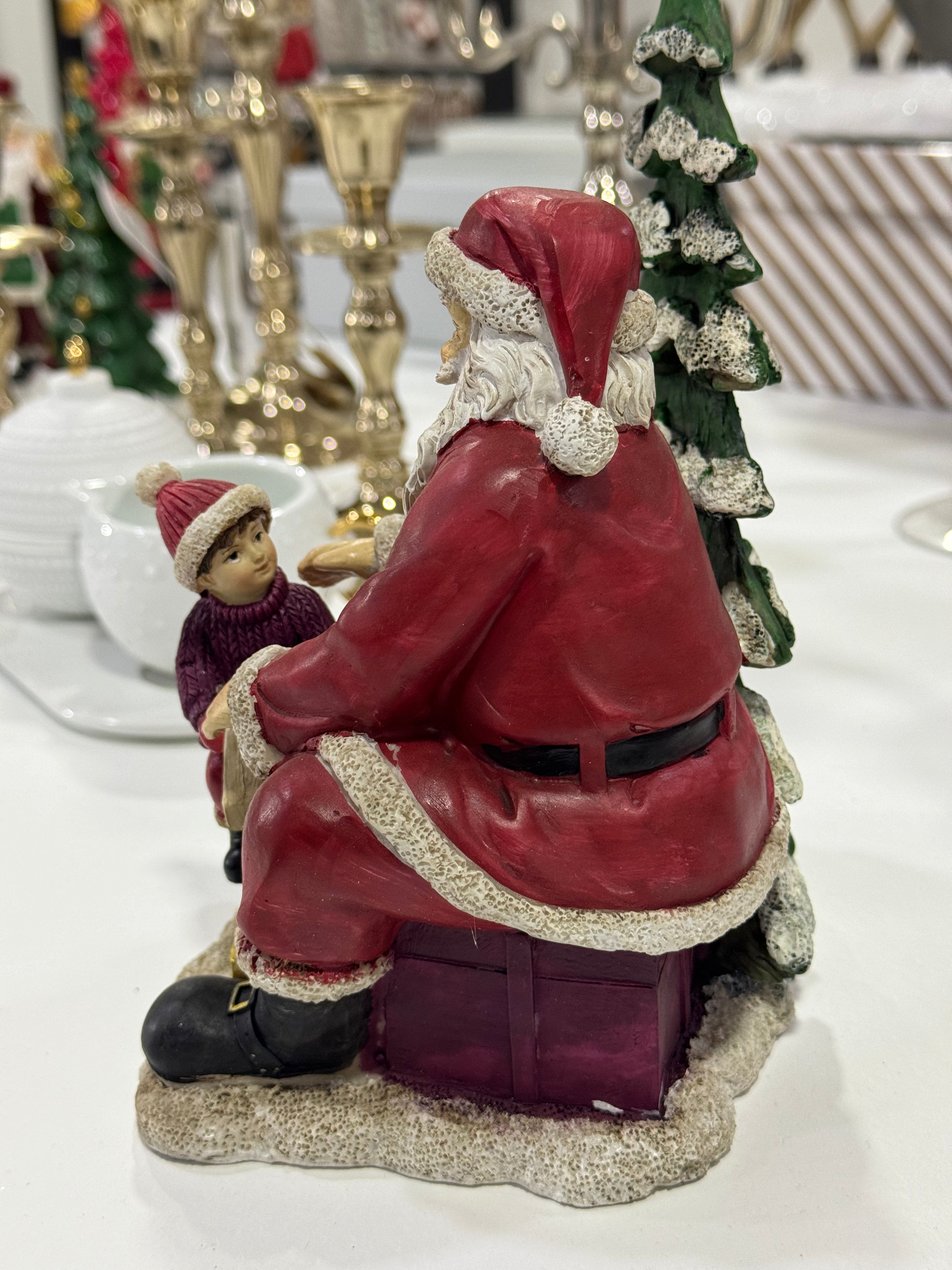 Statuina Babbo Natale in Resina – Decorazione Natalizia 16x13x22 cm