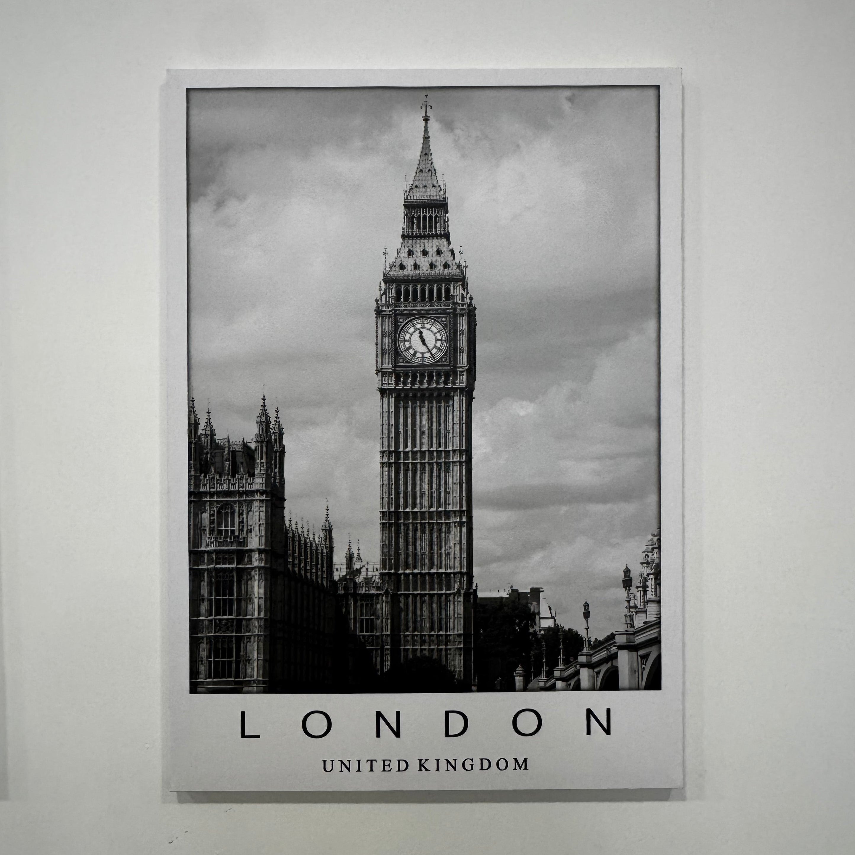 Tela Decorativa London Big Ben – Bianco e Nero 50x70