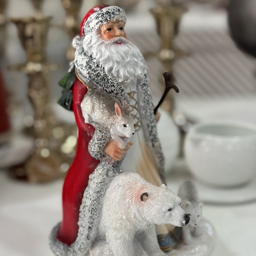 Statuina Babbo Natale in Resina – Decorazione Natalizia 12x12x20 cm