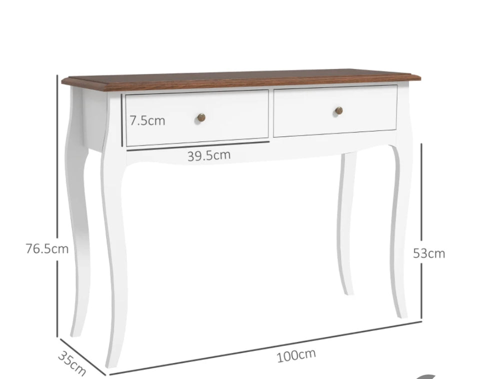 Tavolino Scrittoio Bianco e Rovere – Console Multifunzione
