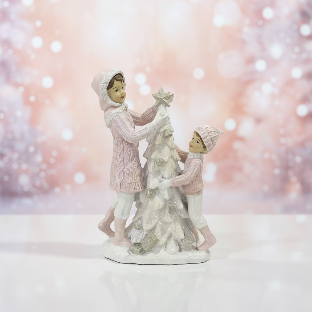 Decorazione natalizia Statuina Bimbe con alberello