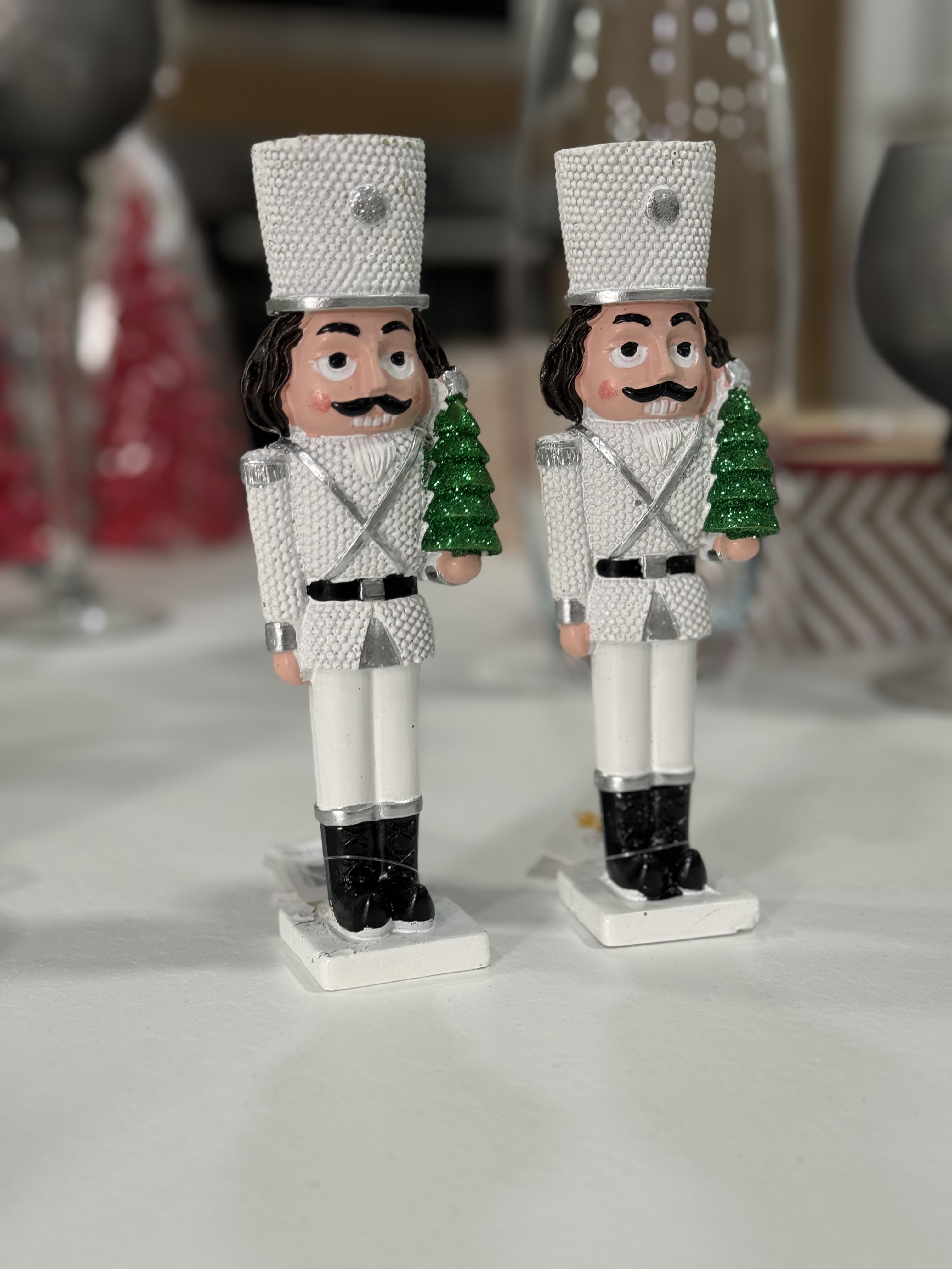 Decorazione natalizia Statuina schiaccianoci bianco