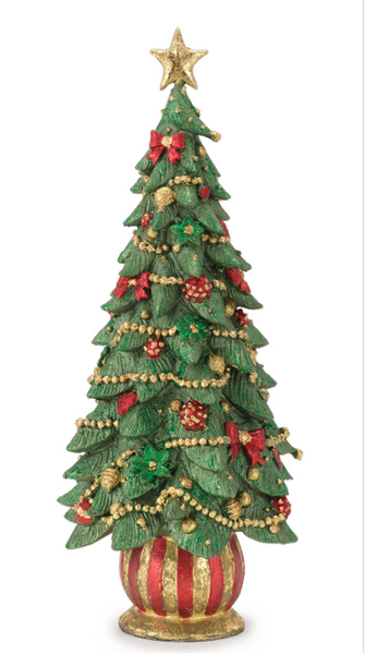 Albero di Natale in resina decorato a mano h 46 cm
