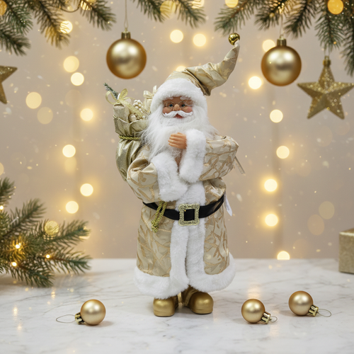 Babbo Natale Carillon Panna e Oro