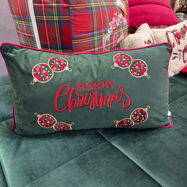 Cuscino con Ricamo a Rilievo Sfoderabile e Imbottitura Inclusa 45x45 per Decorazione Natalizia Merry Christmas Elegante e Festi (Copia)