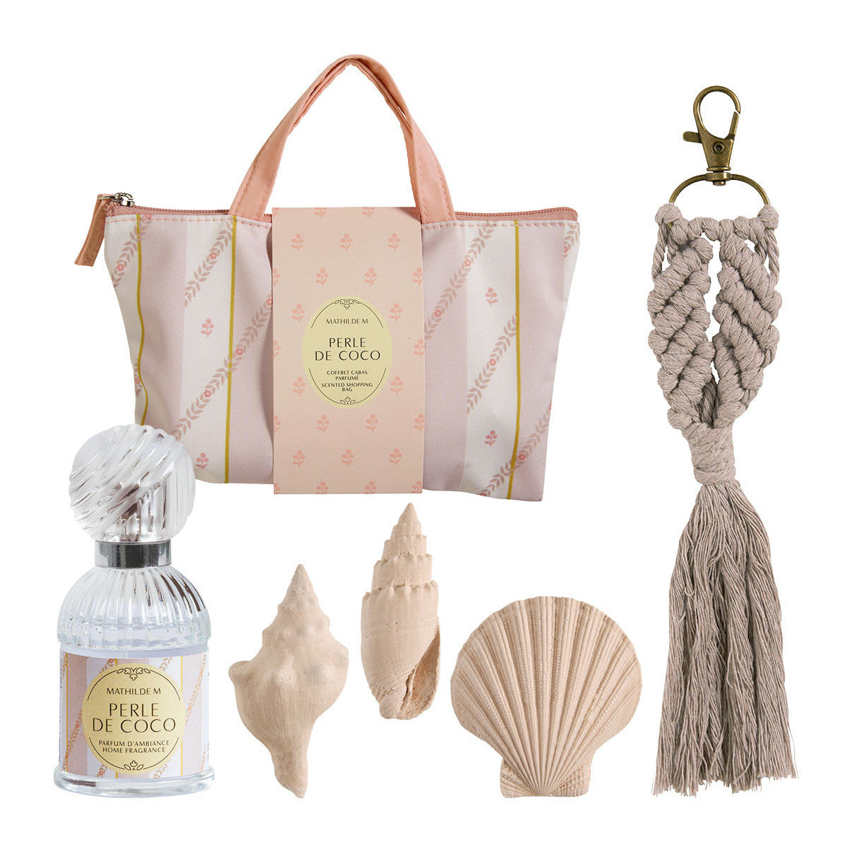 Set Fragranze d'Ambiente 30 ml e Decorazioni Profumate Mathilde M. – Bain de Soleil Perle de Coco