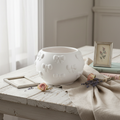 Cachepot tondo bianco shabby chic