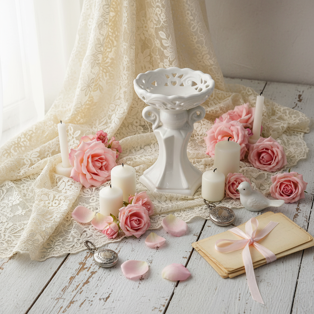 Candelabro Shabby Chic - versione 2