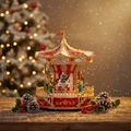 Villaggio Natalizio "Carosello" con Luci LED e Suoni – ⌀23,5 cm h28 cm