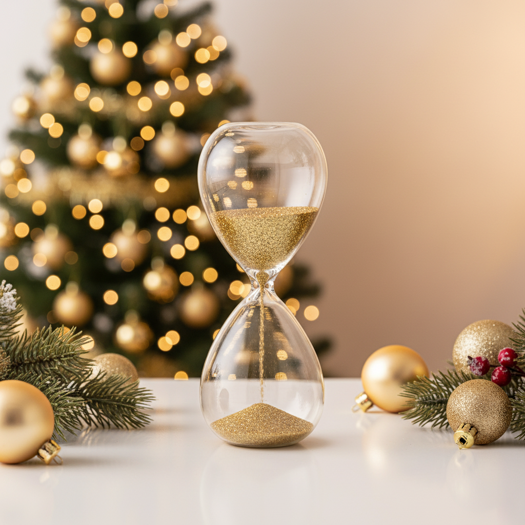 Clessidra Glitter Oro Singola - Natale