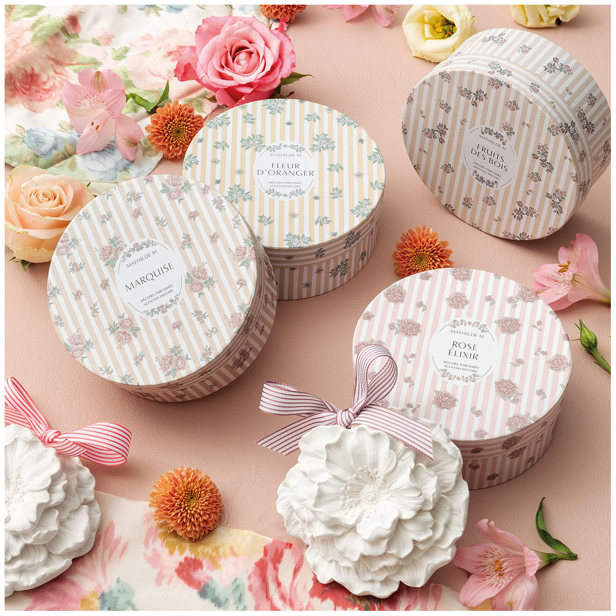 Scatola con Fiore Profumato in Gesso Mathilde M. – Fragranza Fleur d'Oranger