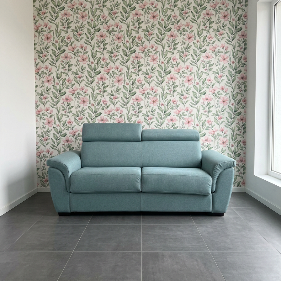 Divano Letto Completamente Sfoderabile Made in Italy – Verde/Azzurro