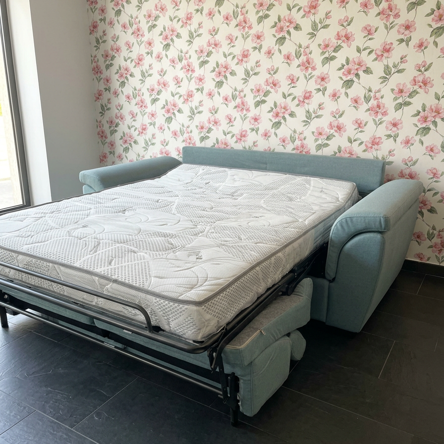 Divano Letto Completamente Sfoderabile Made in Italy – Verde/Azzurro