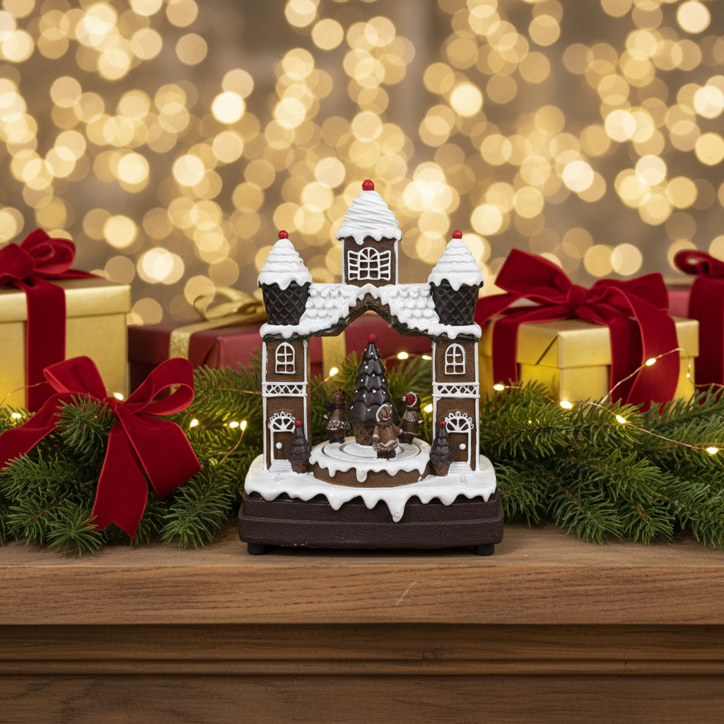 Gingerbread Castle in Christmas Setting