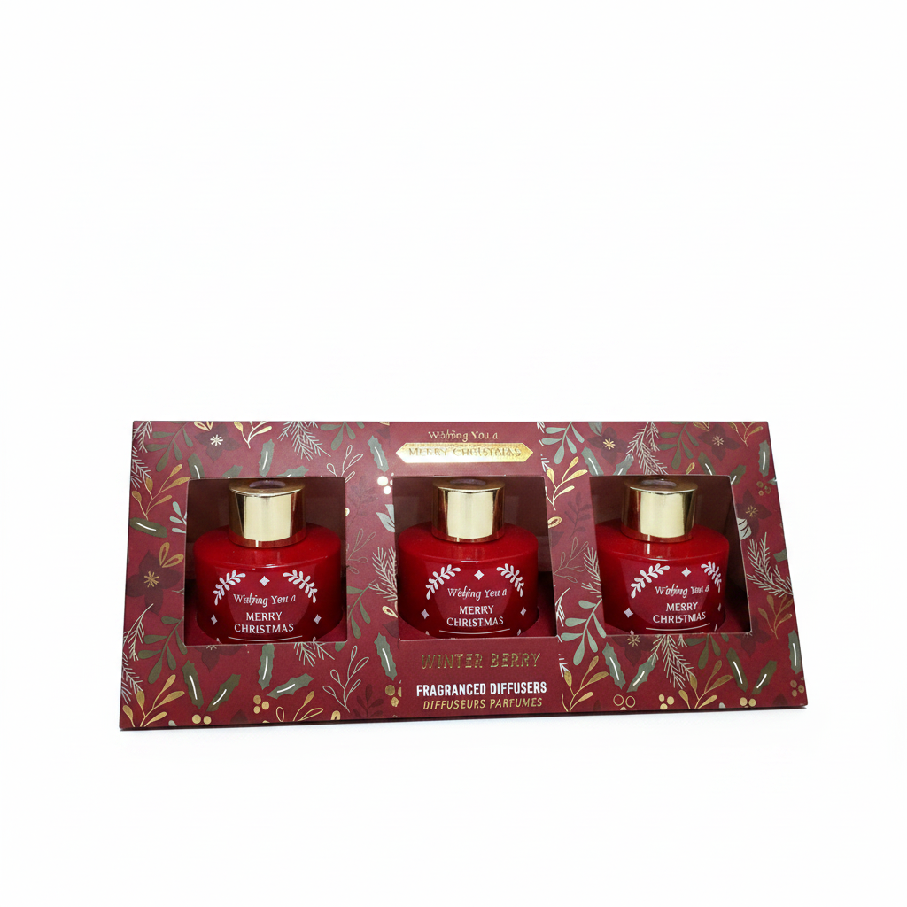 Set 3 diffusori Winter Berry – confezione rossa natalizia