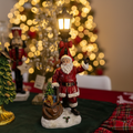Babbo Natale con lanterna LED in resina lucida - vista frontale