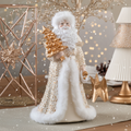 Statuetta Babbo Natale panna e oro in resina 23 cm – Ninocco Home