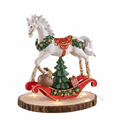 Cavallo a Dondolo Natalizio in Resina - Rosso Natale