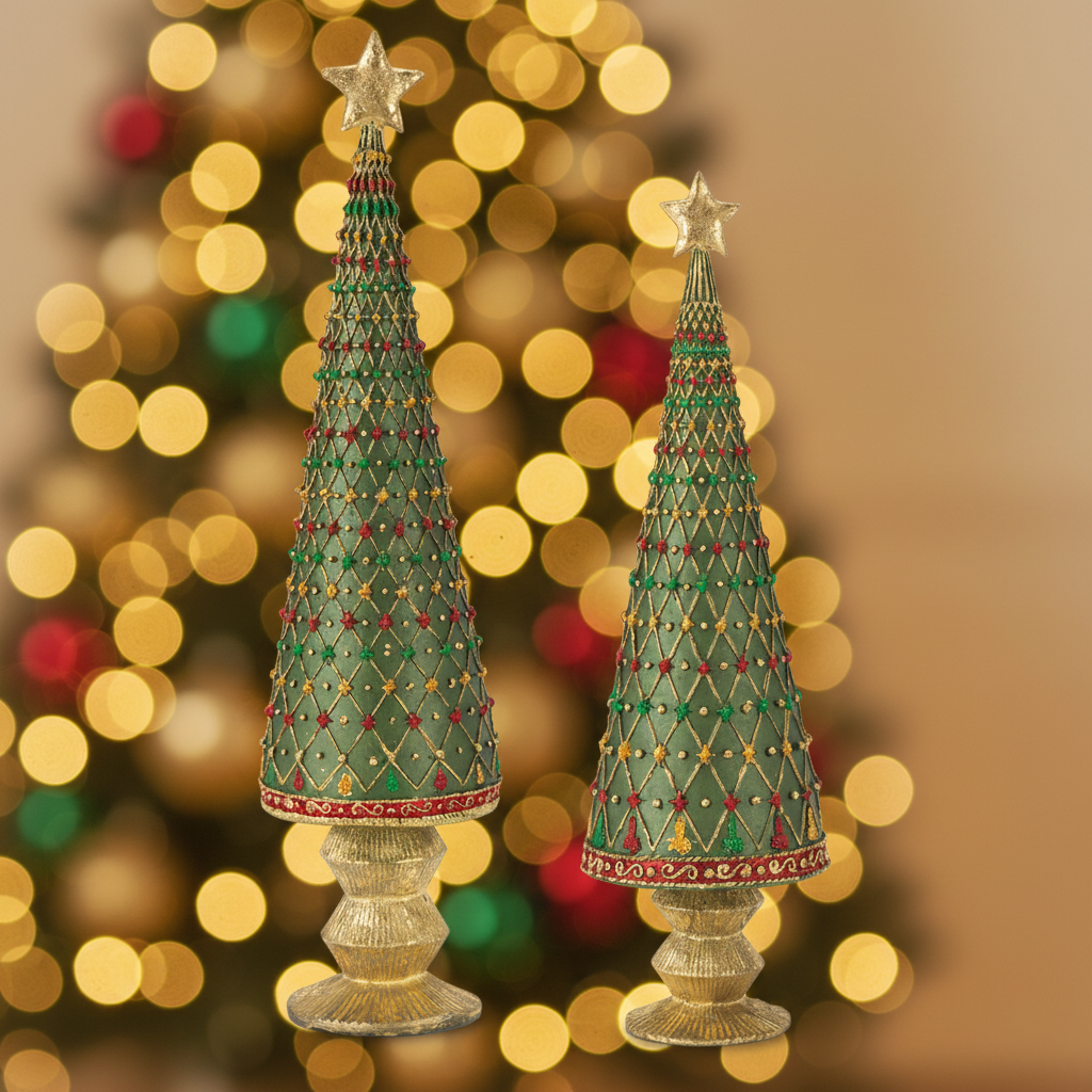 Albero di Natale decorativo in resina rifinito a mano – Ninocco Home