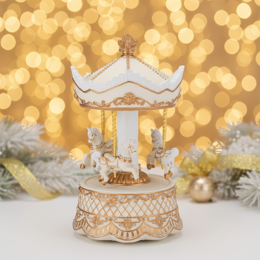 Carosello Carillon Panna e Oro con Cavalli - Ninocco Home