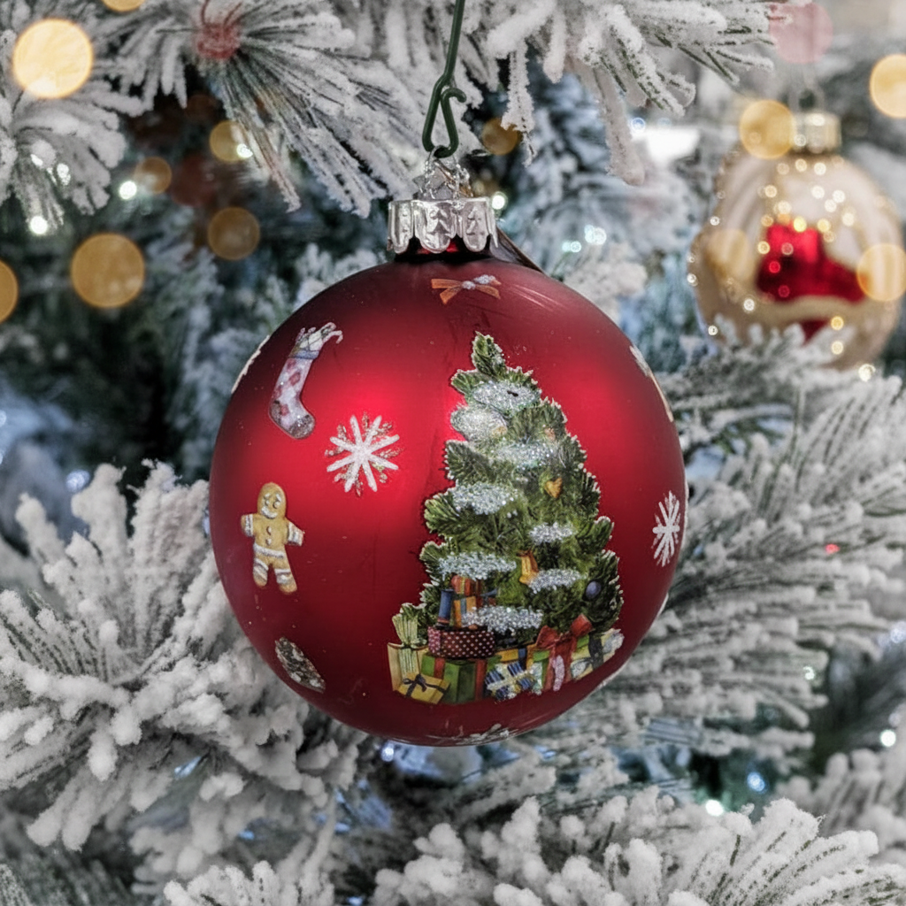 Pallina di Natale in Vetro Ø 8 cm – Decorazione Albero Made in Italy