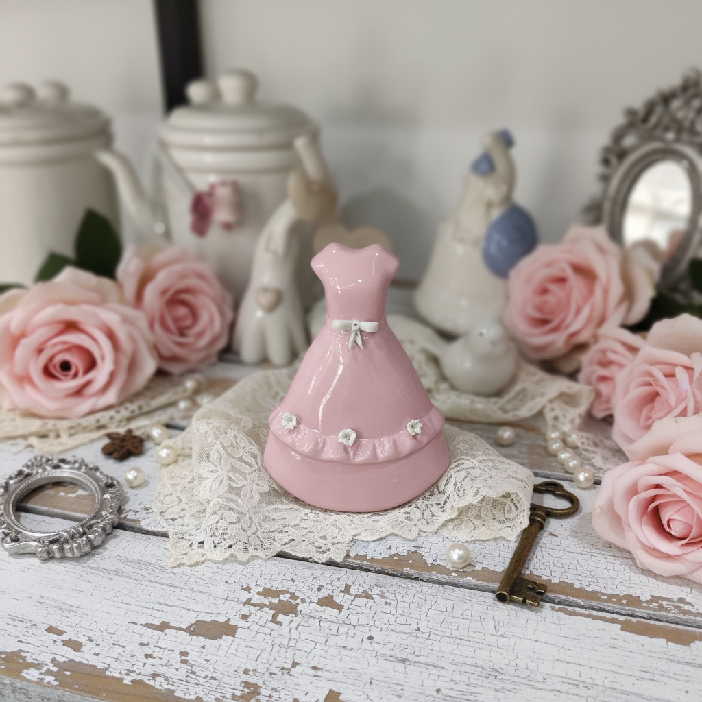 Profumatore vestitino porcellana Capodimonte rosa - Ninocco Home