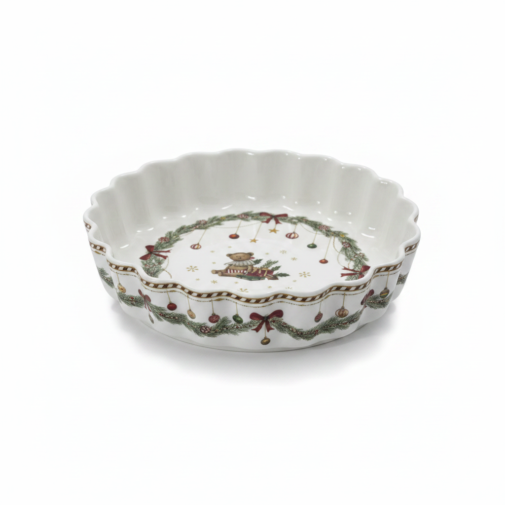 Terrina natalizia in ceramica vista 3/4 - Ø 26 cm
