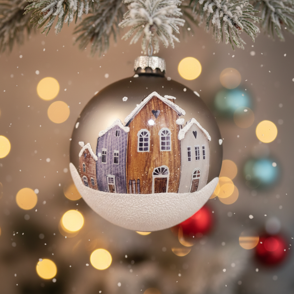 Pallina di Natale in Vetro Soffiato Ø 8 cm Classica Made in Italy