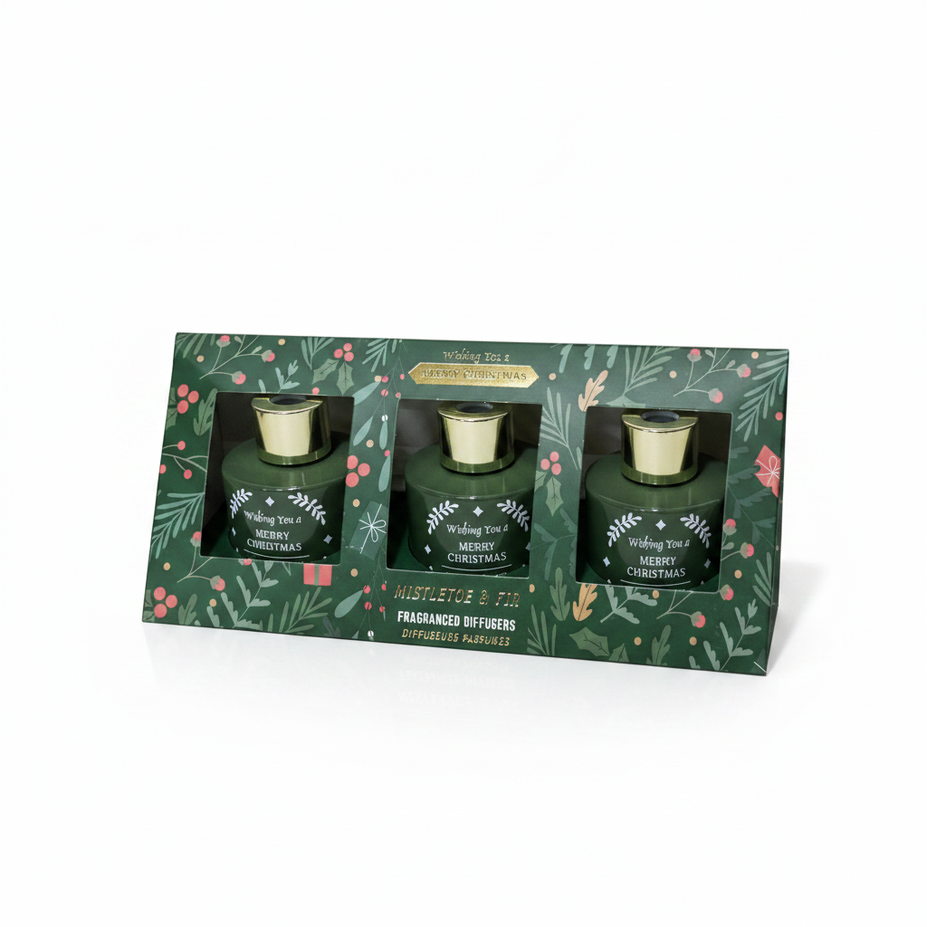 Set 3 diffusori Mistletoe & Fir – confezione verde natalizia