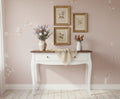 Tavolino Scrittoio Bianco e Rovere – Console Multifunzione