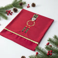 Runner di Velluto Rosso con Ricamo Schiaccianoci 50x150