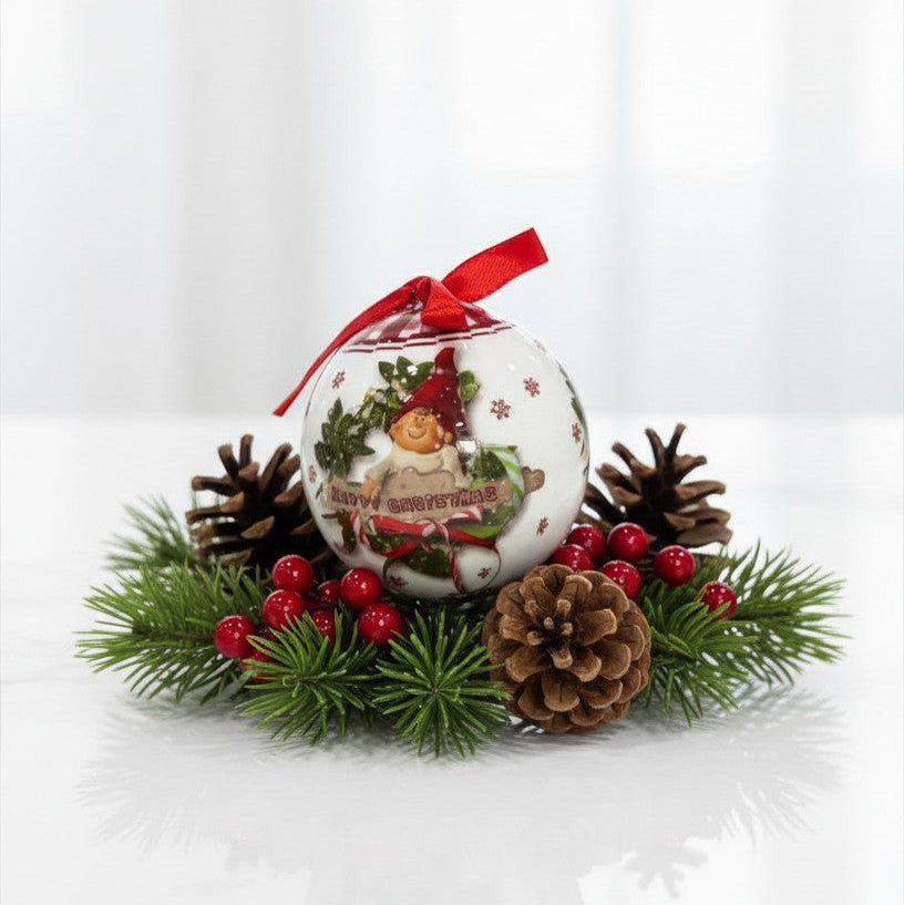 Palline di Natale in Confezione Regalo – Set da 6 con Scatola Decorata